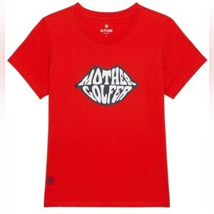 G/FORE Women's Short Sleeves Tee Size S Poppy Red Mother Golfer T-Shirt NWT $60